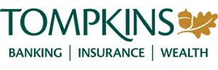 Tompkins banking, insurance, wealth wordmark logo