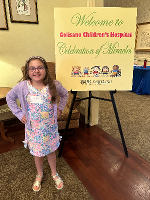 Juliana attended the Celebration of Miracles Luncheon. She was excited to listen to the stories of the Miracle Kids!